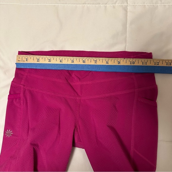 Women’s  Athleta  DOBBY BE FREE KNICKER Leggings (2)  Purple & Pink size XXS(b5 - Picture 6 of 16